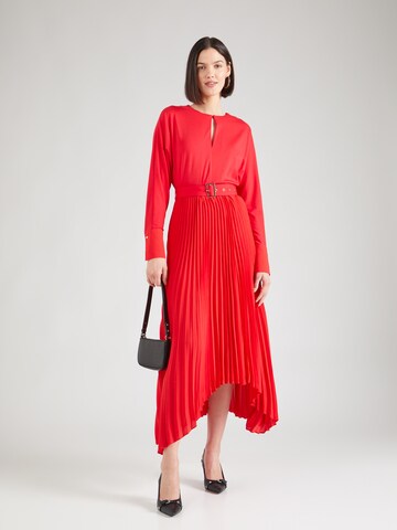 Karen Millen Jurk 'Ponte Georgette' in Rood: voorkant