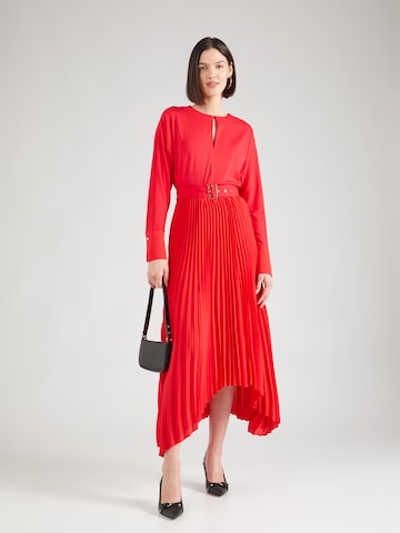 Karen Millen - Vestido 'Ponte Georgette' en rojo: frente