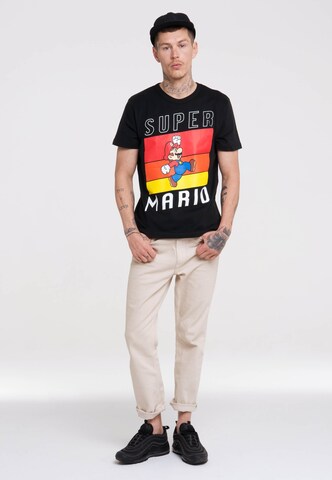 LOGOSHIRT Shirt 'Super Mario' in Black