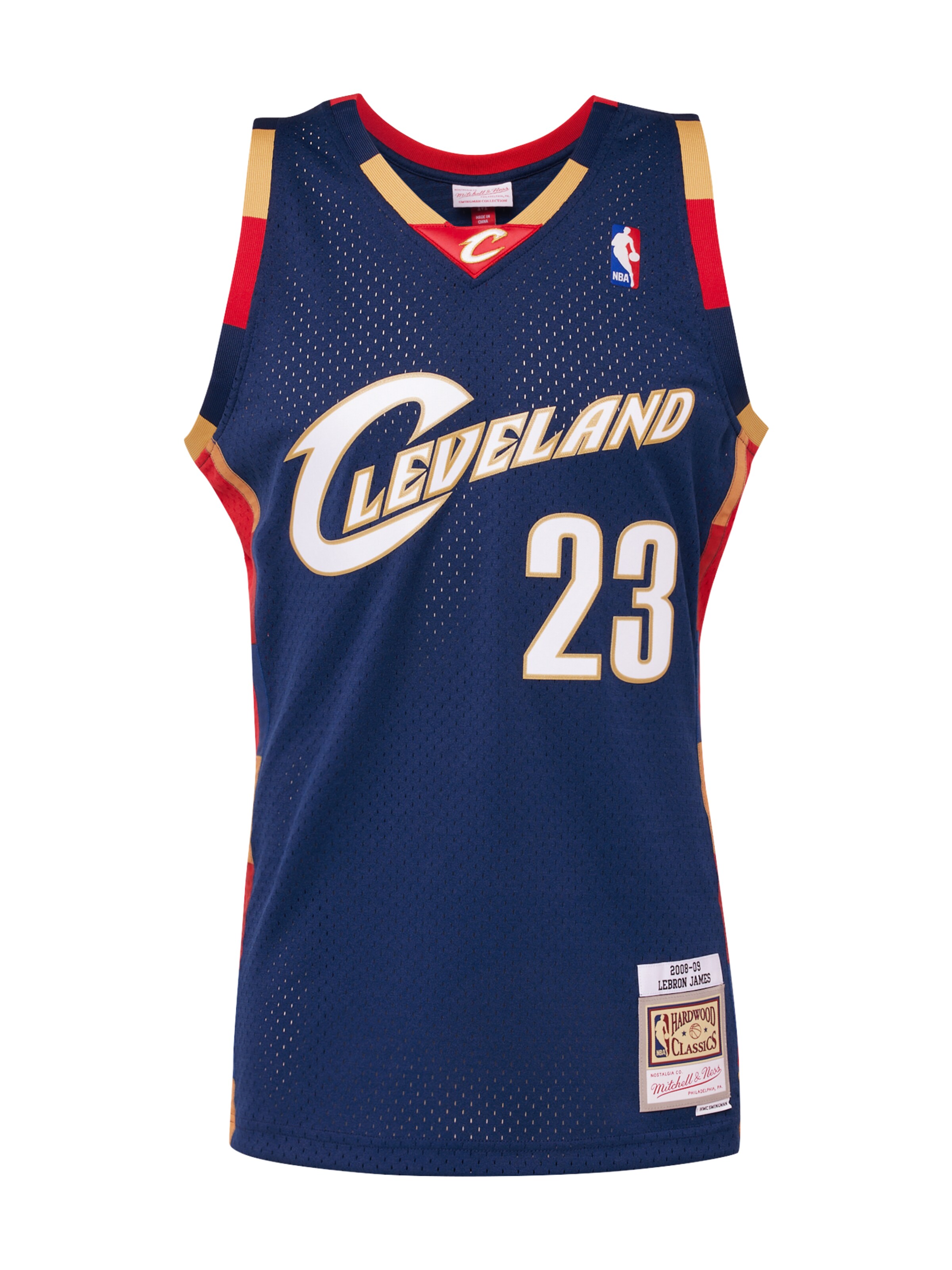 Mitchell & Ness Trikot 'Cleveland Cavaliers Alternate 2008-09 Lebron James'‌‌‌‌‌‌‌ in beige / navy / rot / weiß, Produktansicht