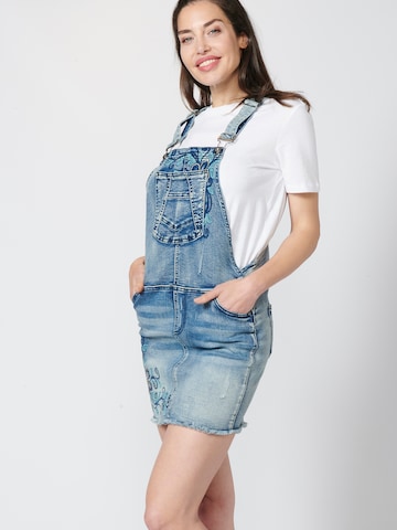 KOROSHI Dungaree skirt in Blue