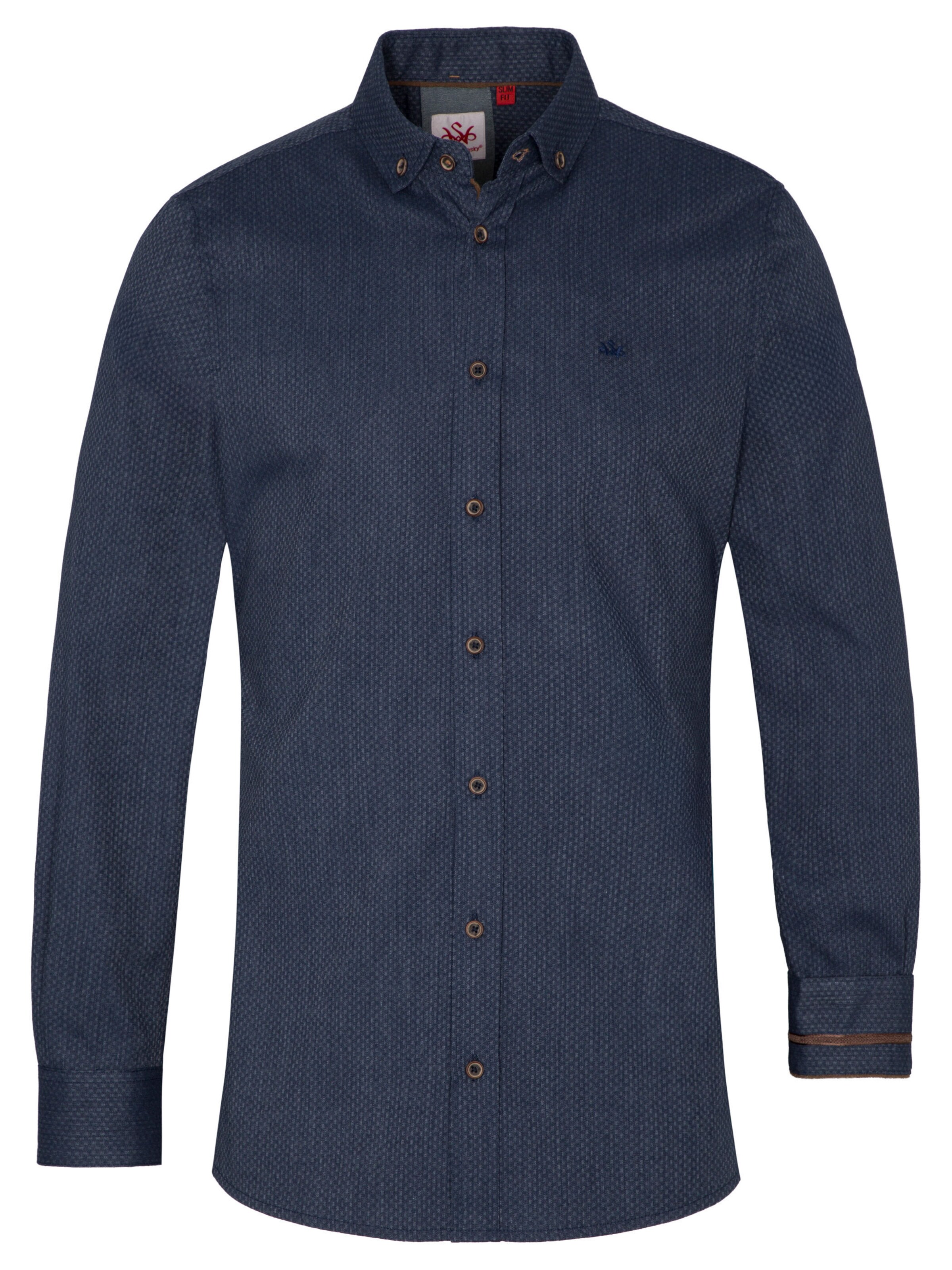 SPIETH & WENSKY Slim fit Klederdracht overhemd in Blauw: voorkant
