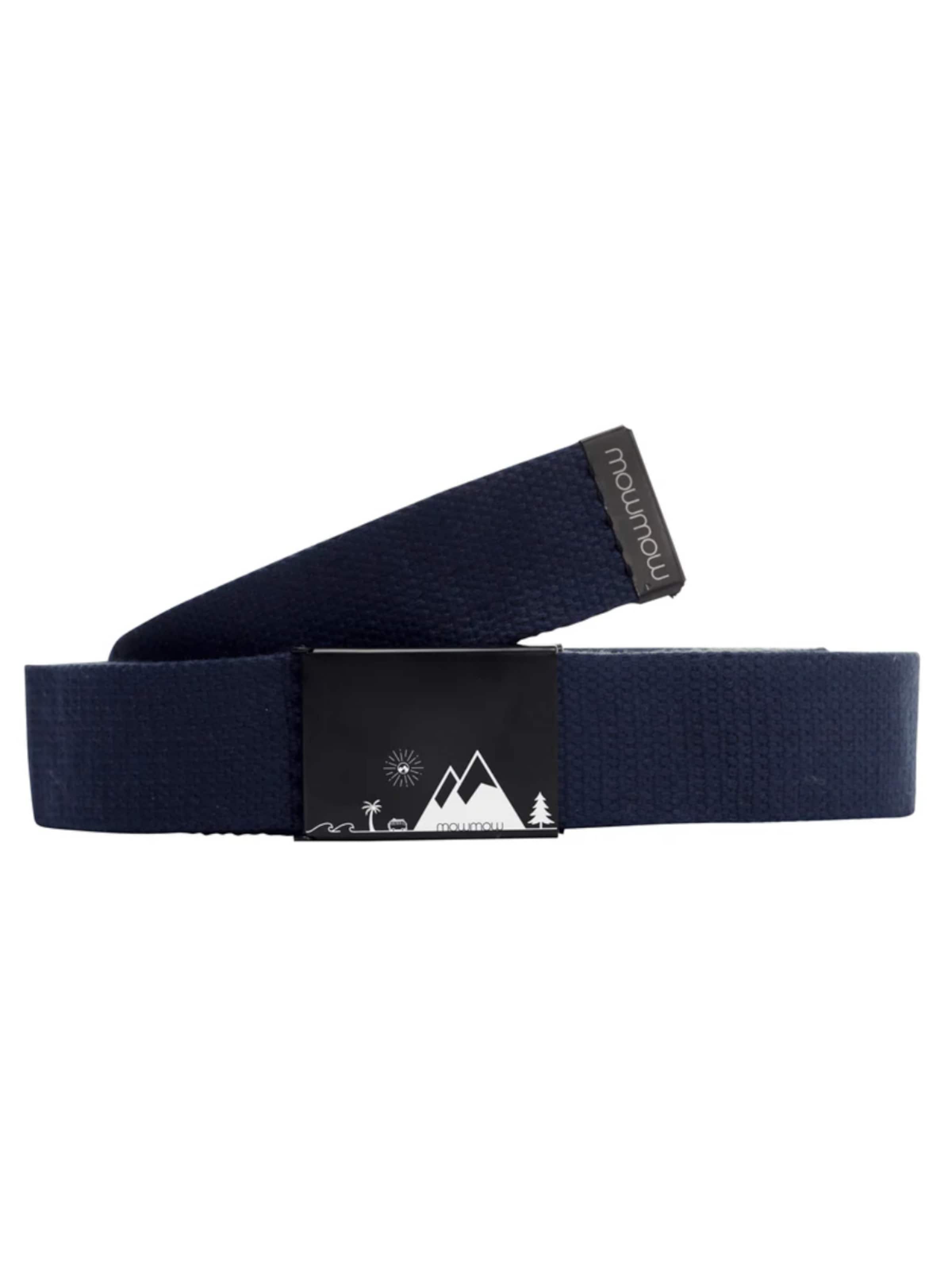 Mowmow Sportriem 'MowMow Belt - Canvas - Aluminum Buckle - 125 cm - Men - Women - Black' in Blauw: voorkant