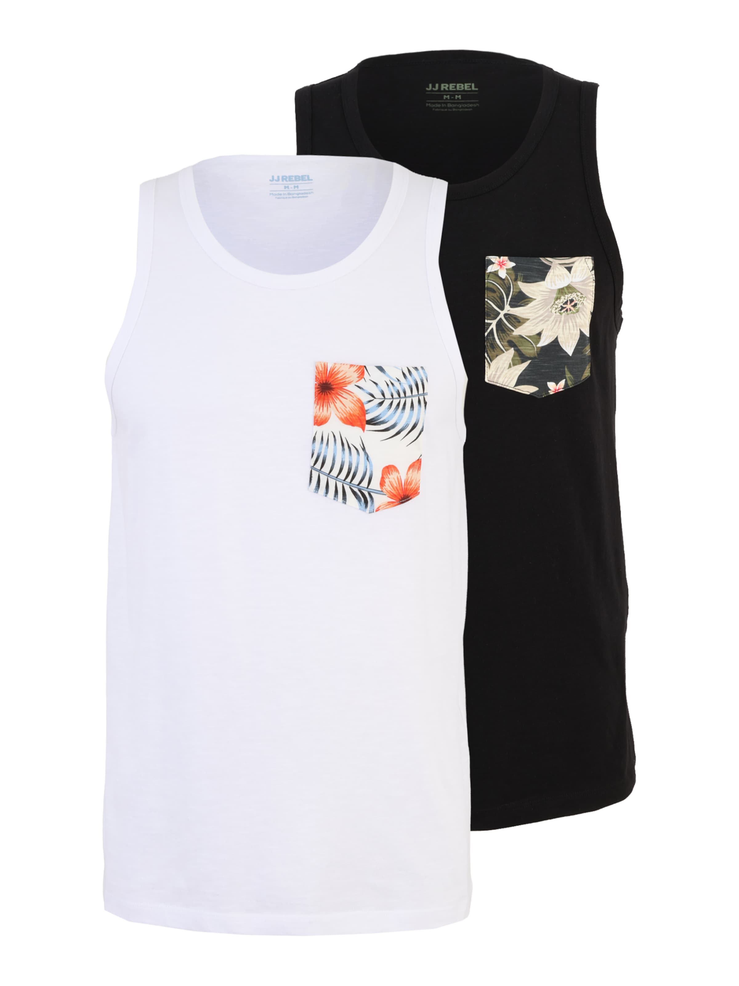 T-Shirt 'JREBRUSSEL FLOWER' JJ Rebel en noir : devant