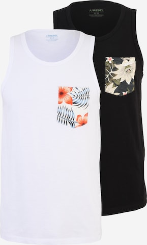 T-Shirt 'JREBRUSSEL FLOWER' JJ Rebel en noir : devant