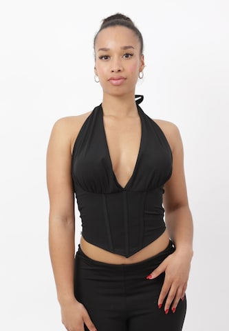 Elara Top in Schwarz: Vorderseite