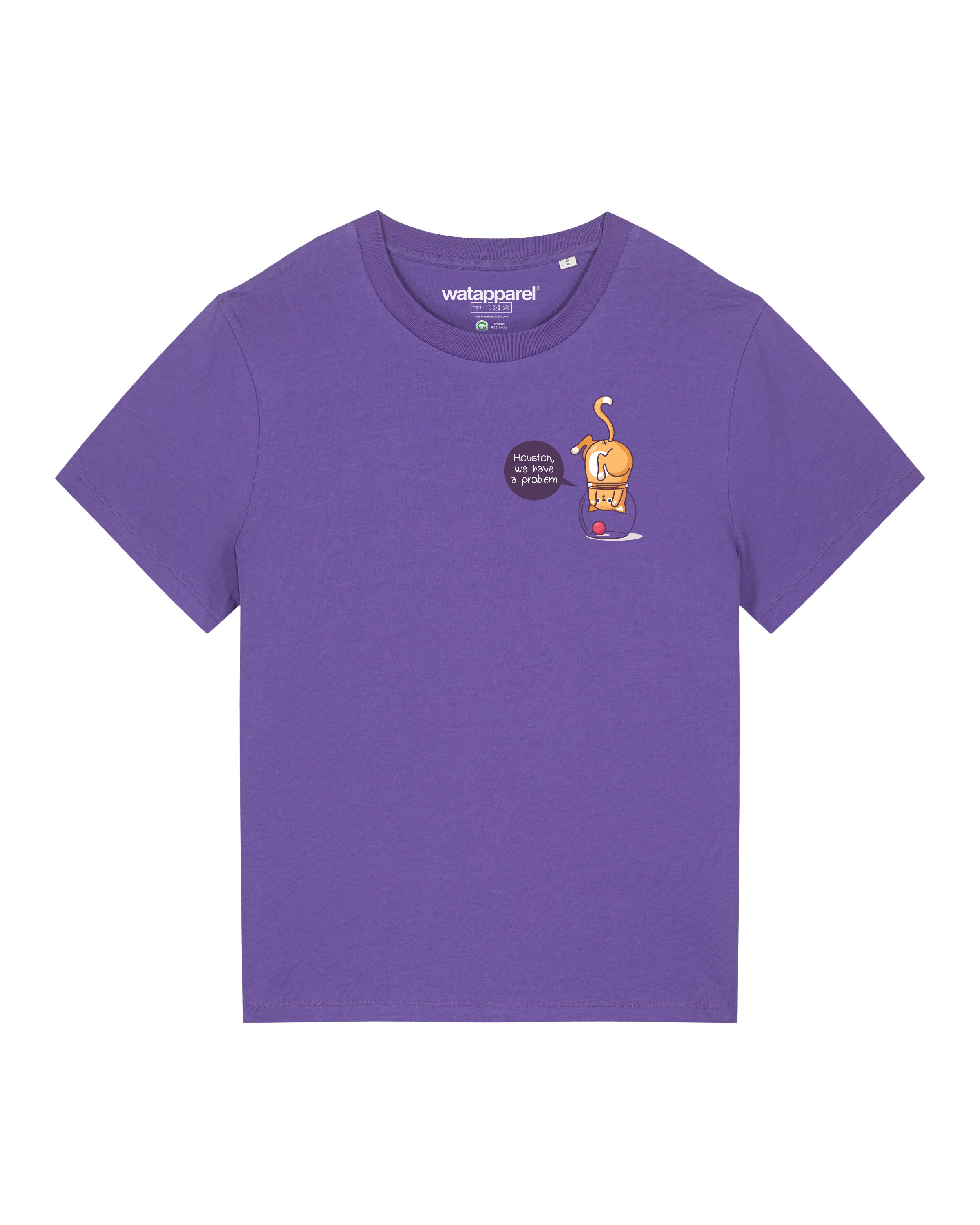 Watapparel Shirt 'Funny Cat' in Lila: voorkant