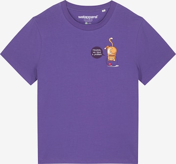 Watapparel Shirt 'Funny Cat' in Purple: front