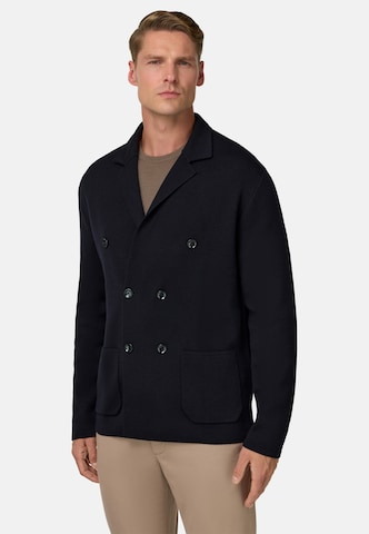 Boggi Milano Between-Seasons Coat in Blue: front