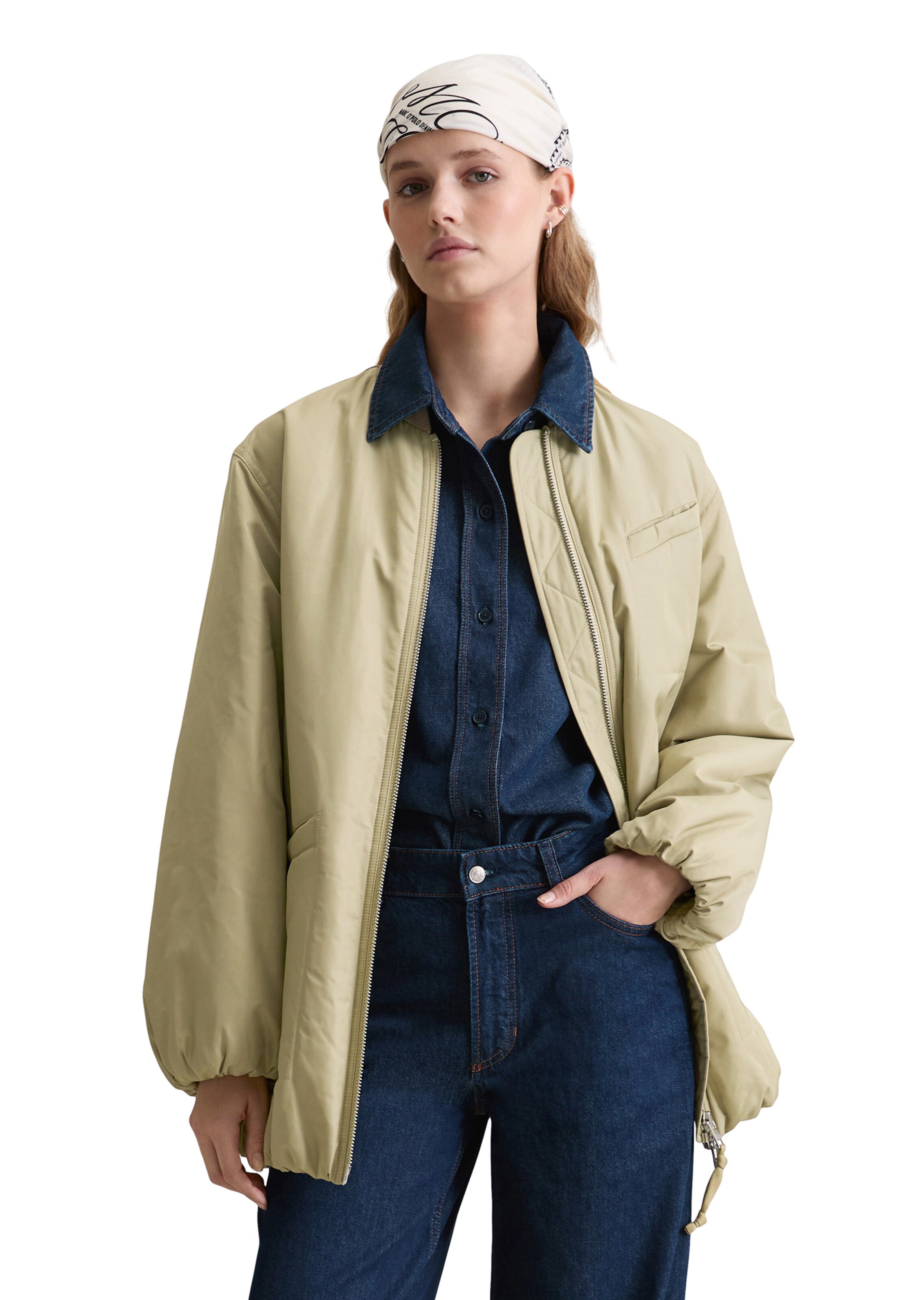 Marc O'Polo DENIM Tussenjas in Groen: voorkant