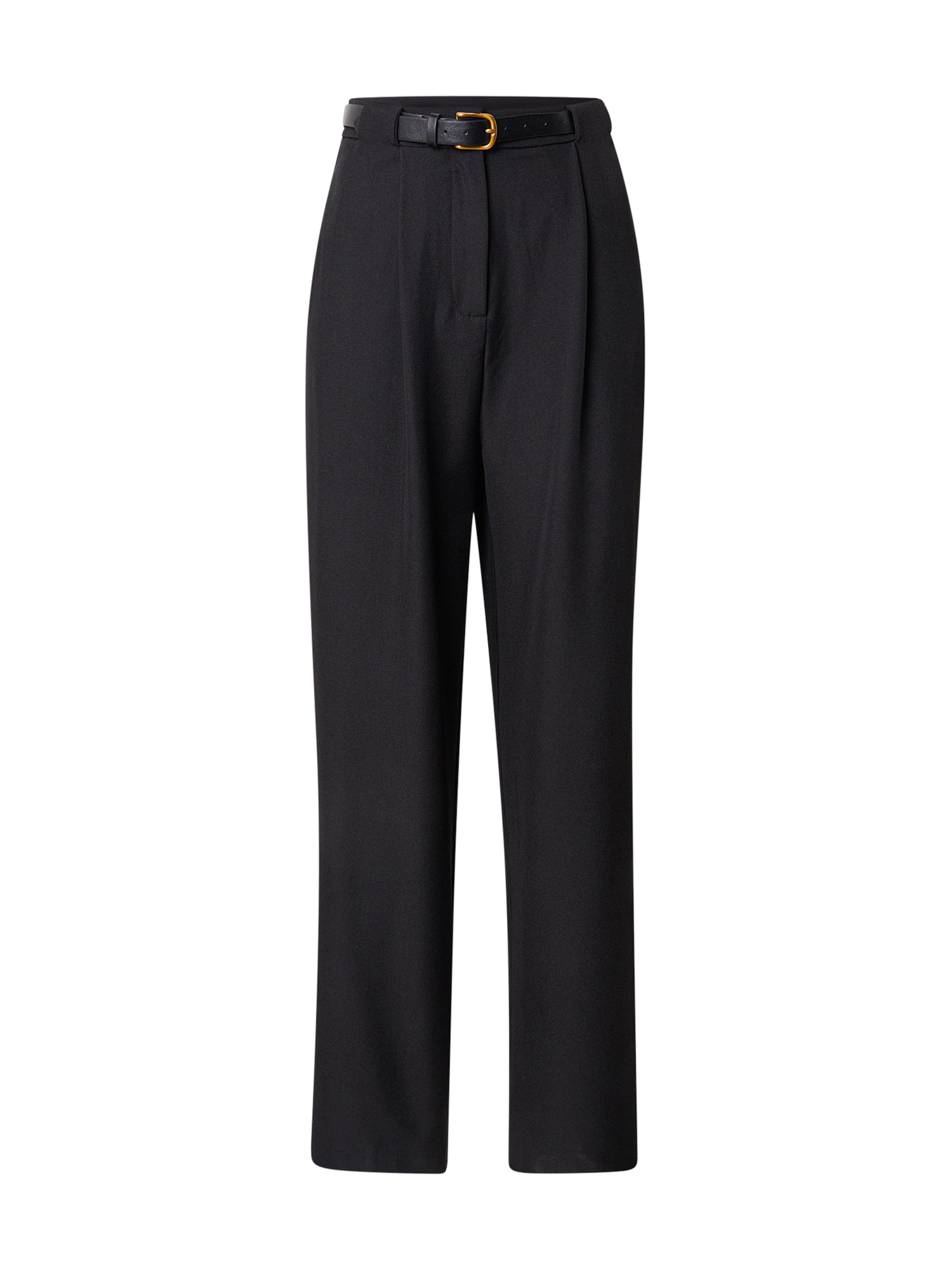 ABOUT YOU Zvonové kalhoty Kalhoty se sklady v pase 'Rachel' – černá: přední strana