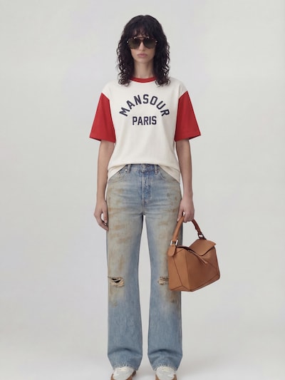 Maglietta 'Paris College T-shirt' Mansour di colore rosso acceso, Visualizzazione prodotti