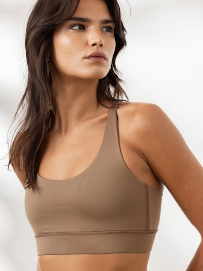 Hey Honey Sport bh 'Criss Cross' in XS in de kleur Lichtbruin, Productweergave