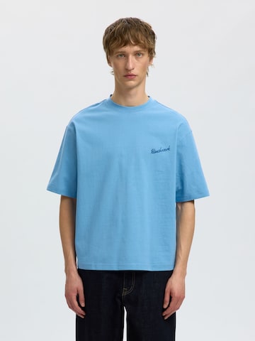 SELECTED - Camiseta en azul: frente