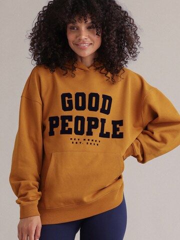 Hey Honey Sweatshirt 'Good People' in Orange: Vorderseite