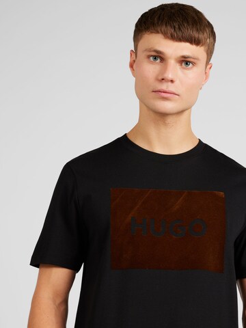 HUGO T-Shirt 'Dulive_V' in Schwarz