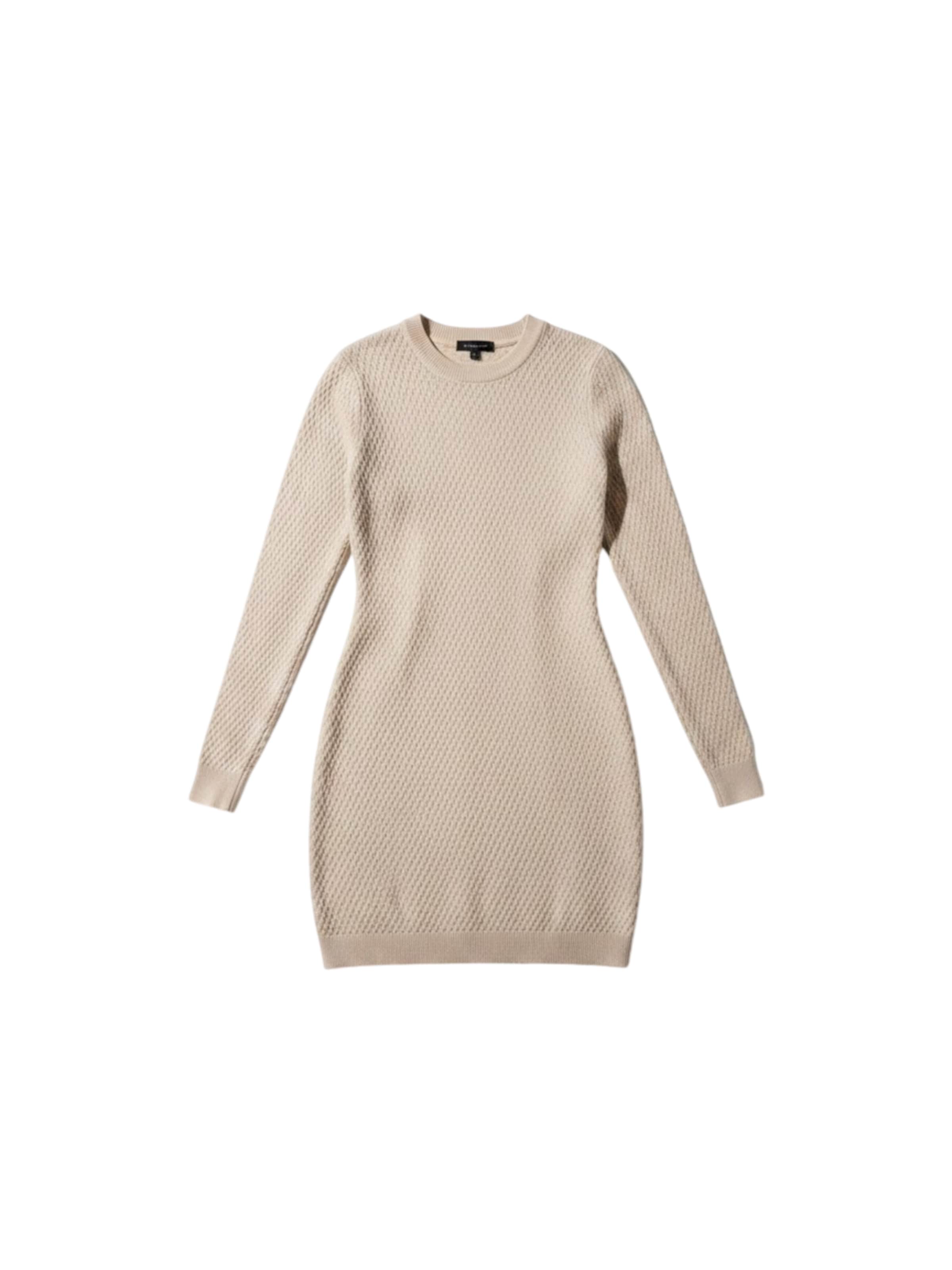 Kleidermafia Dress 'Fitted Midi Knit Dress - Beige' in Beige: front