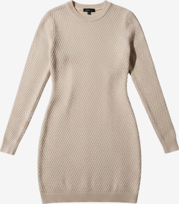 Robe 'Fitted Midi Knit Dress - Beige' Kleidermafia en beige : devant