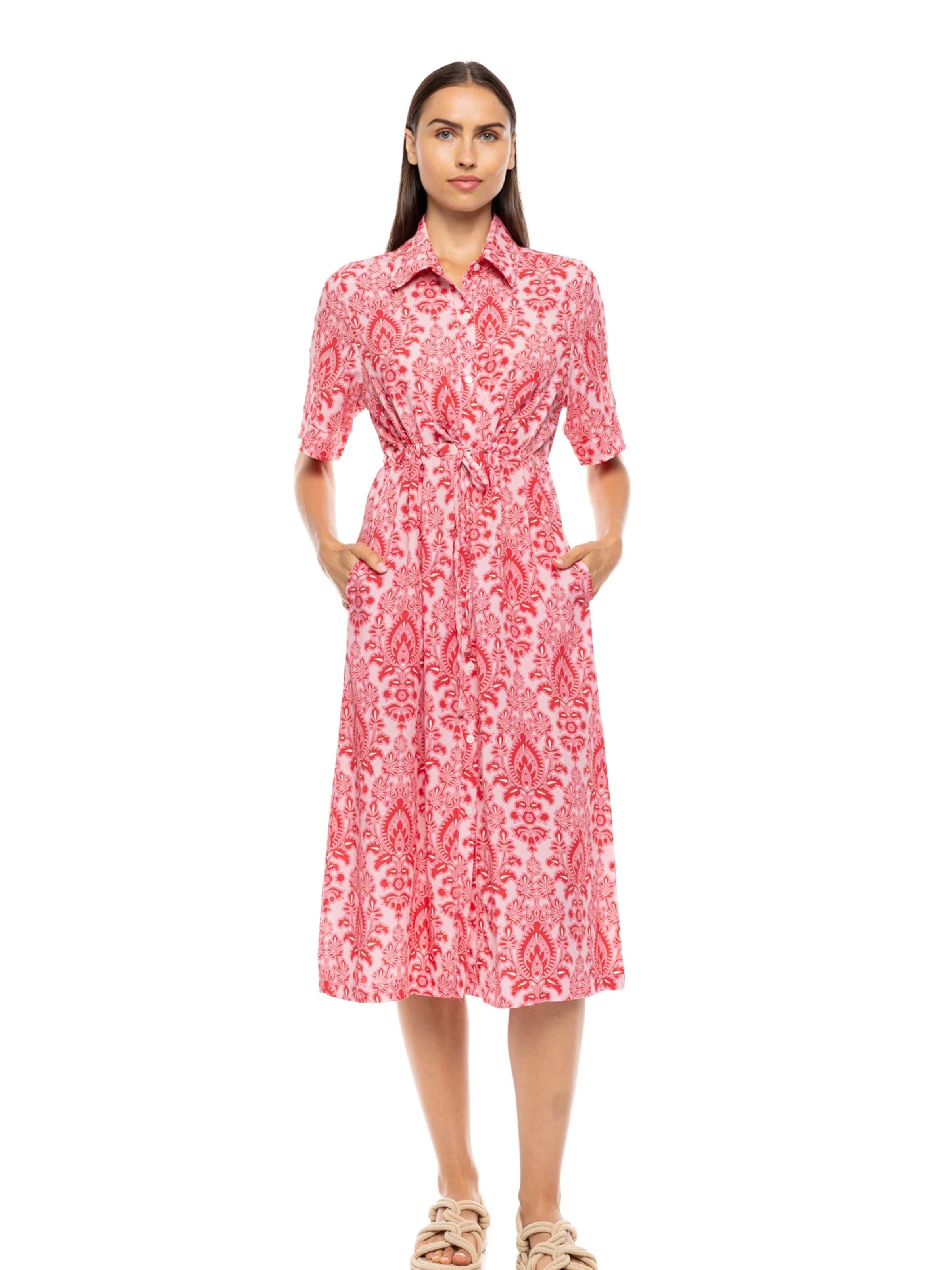 Pink Label Sommerkjole 'BEACHWEAR RED PAISLEY' i pink: forside