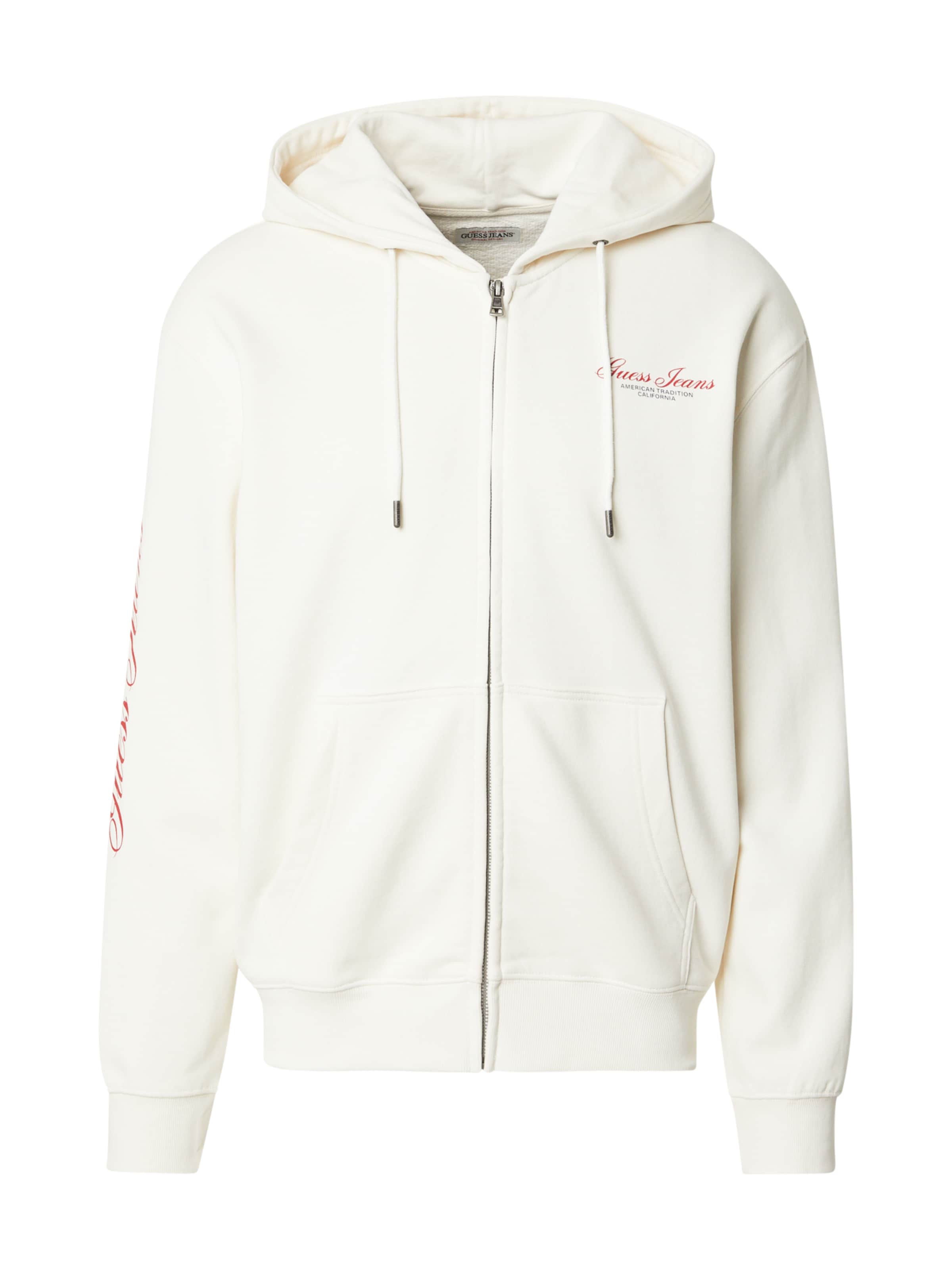 GUESS JEANS Sweat jacket in White: front