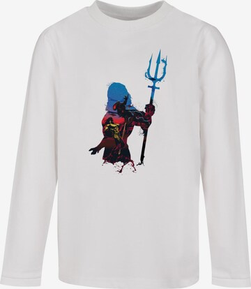 ABSOLUTE CULT Shirt 'Aquaman - Battle Silhouette' in White: front