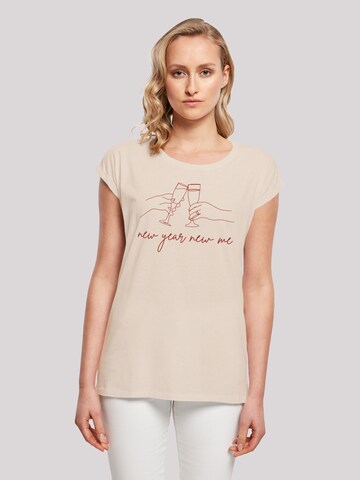 F4NT4STIC Shirt 'Silvester Party new year new me' in Beige: front