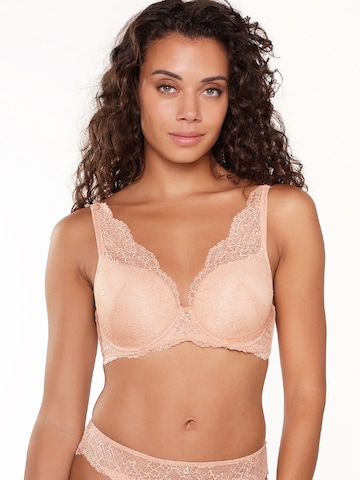 LingaDore Triangle Bra in Beige: front