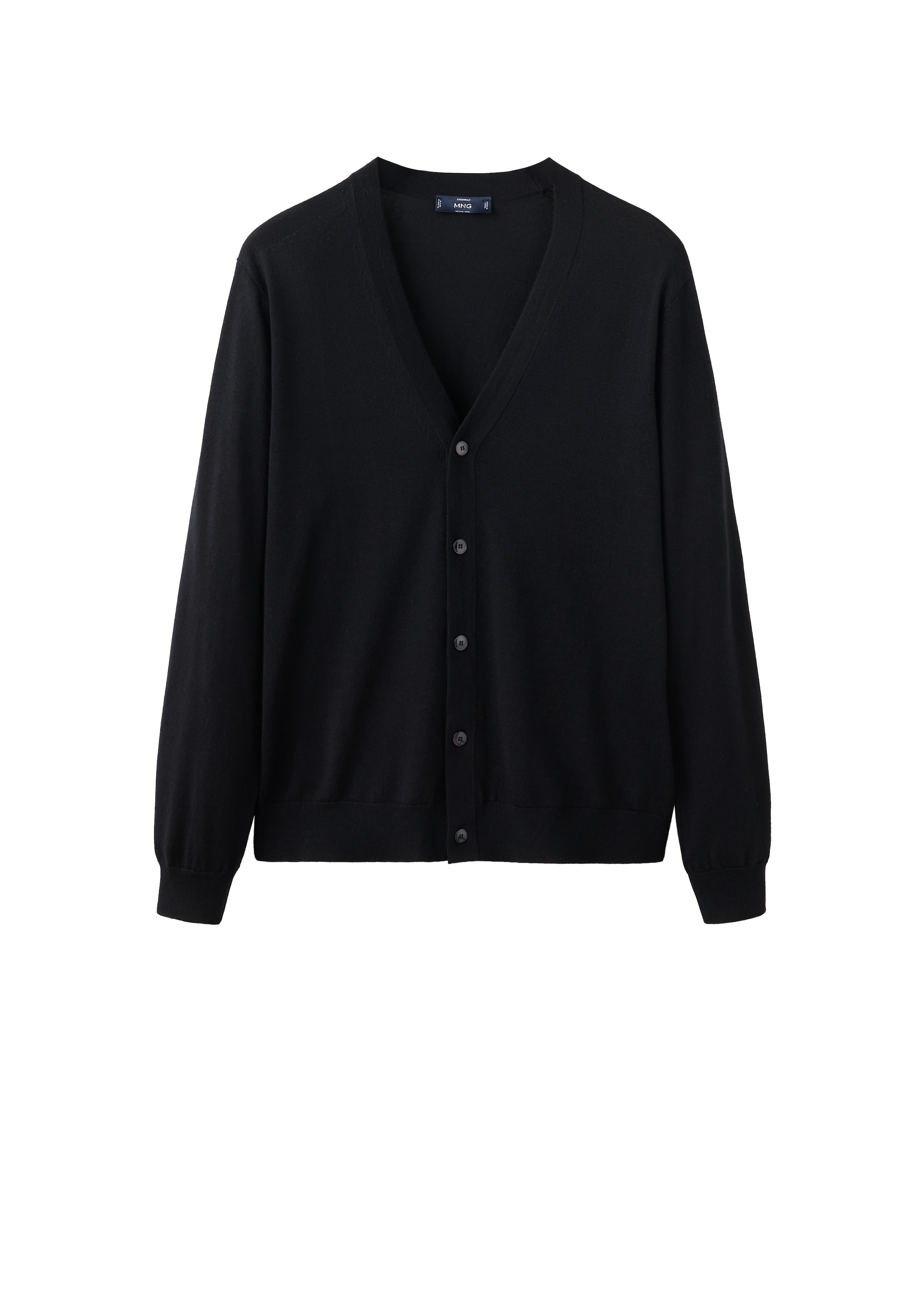 MANGO MAN Gebreid vest 'WILLYC-I' in Zwart: voorkant