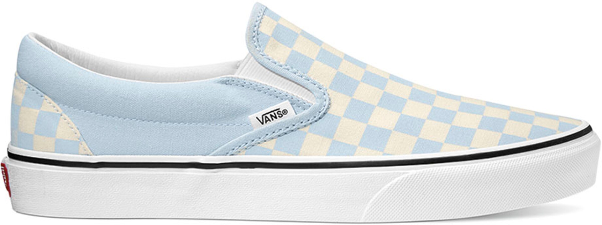 light blue vans with checkered trim