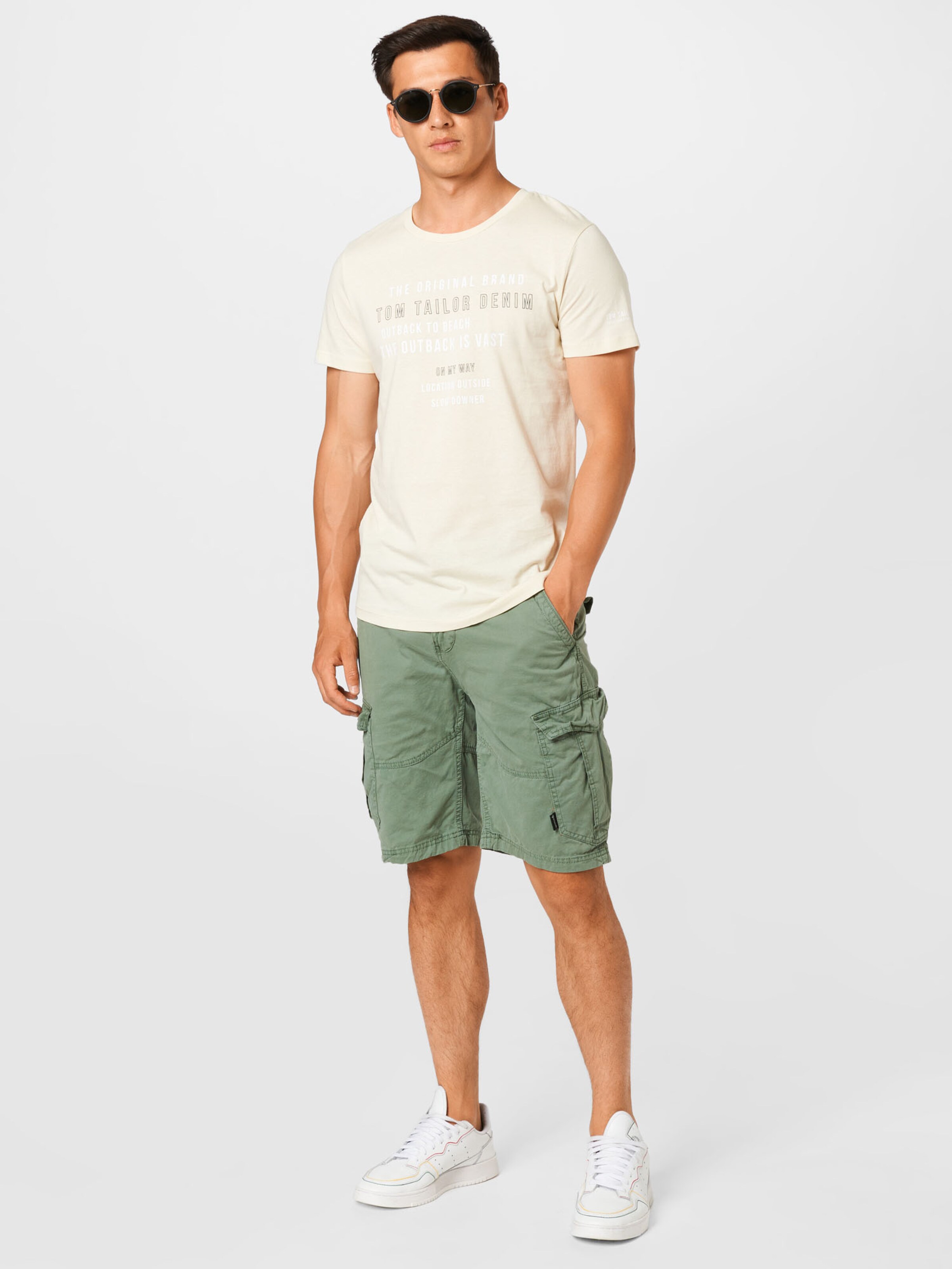 Männer Shirts TOM TAILOR DENIM T-Shirt in Beige - QV85649 Männer Shirts TOM TAILOR DENIM T-Shirt in Beige - QV85649