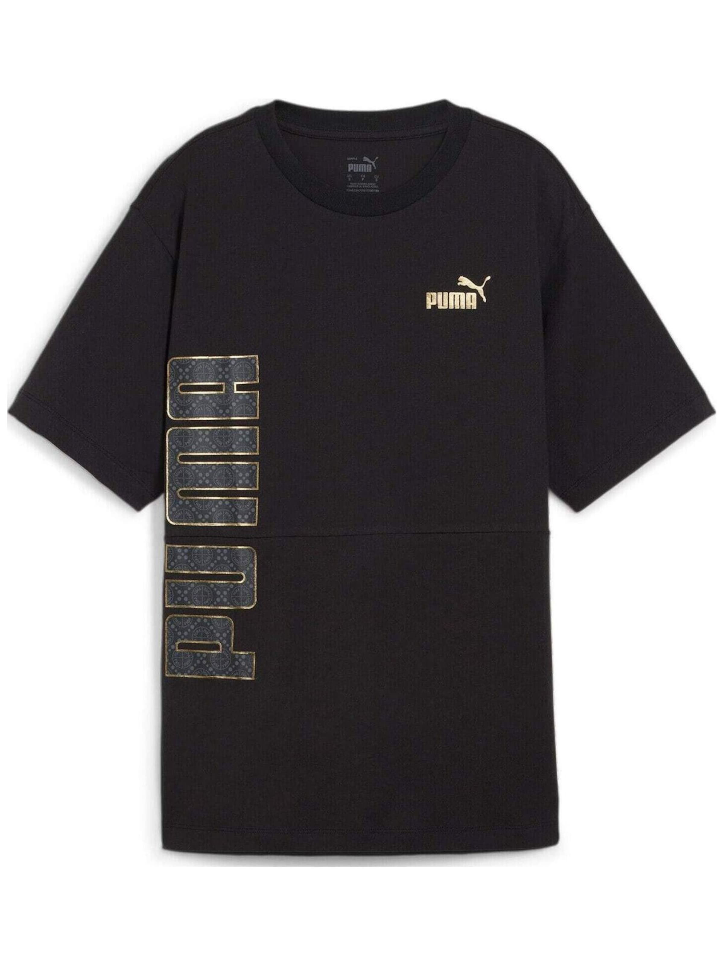 PUMA Shirt 'Puma Power Logo Love' in Zwart