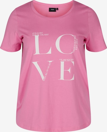 Zizzi T-Shirt 'Vvera' in Pink: predná strana
