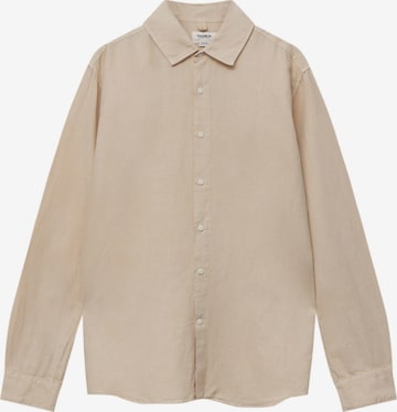 Pull&Bear Button Up Shirt in Beige: front