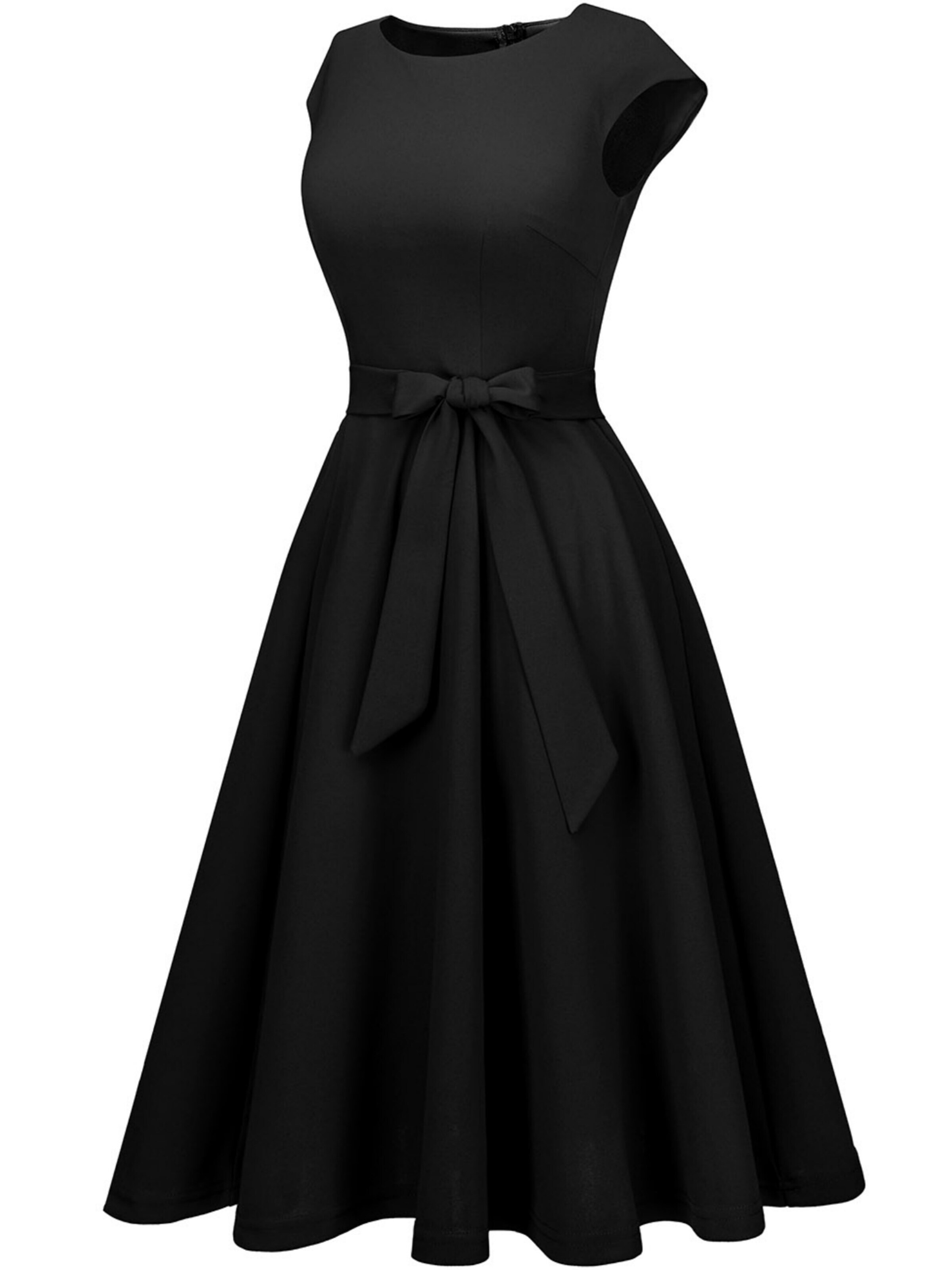 Zapaka Cocktailkleid '50er Jahre Retro'‌‌‌‌‌‌‌ in Schwarz: Vorderseite