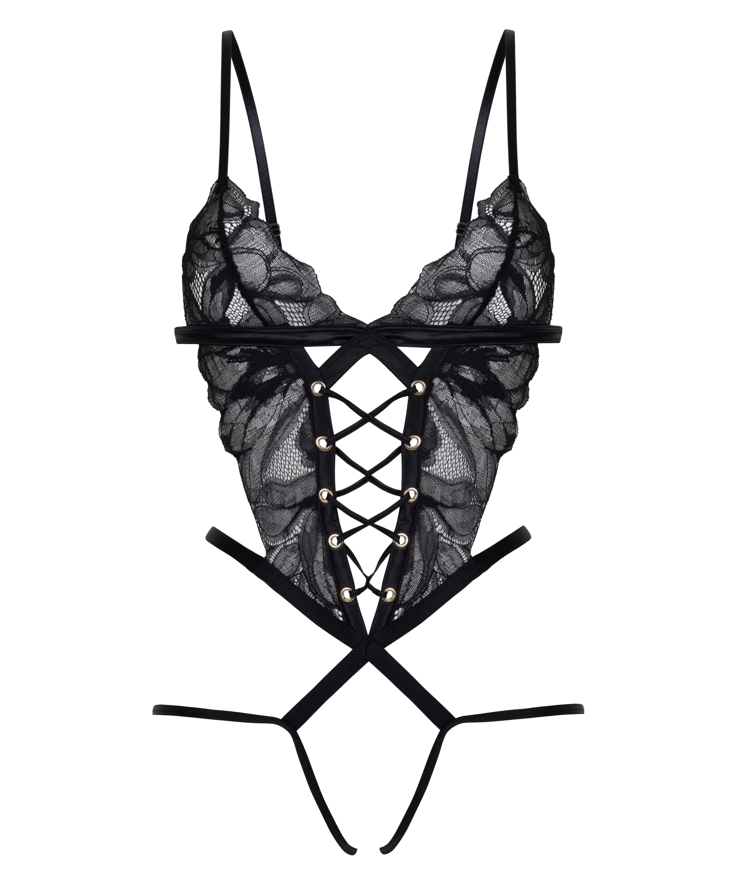 Hunkemöller - Lencería sin entrepierna 'Cierra' en negro: frente