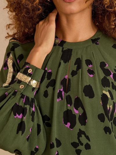 Camicia da donna love & roses di colore verde chiaro / verde scuro / eosina / nero, Visualizzazione prodotti