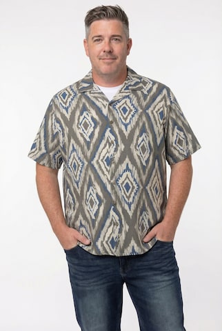 Men Plus Regular fit Overhemd in Grijs: voorkant