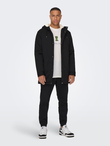 Parka mi-saison 'Alexander' Only & Sons en noir