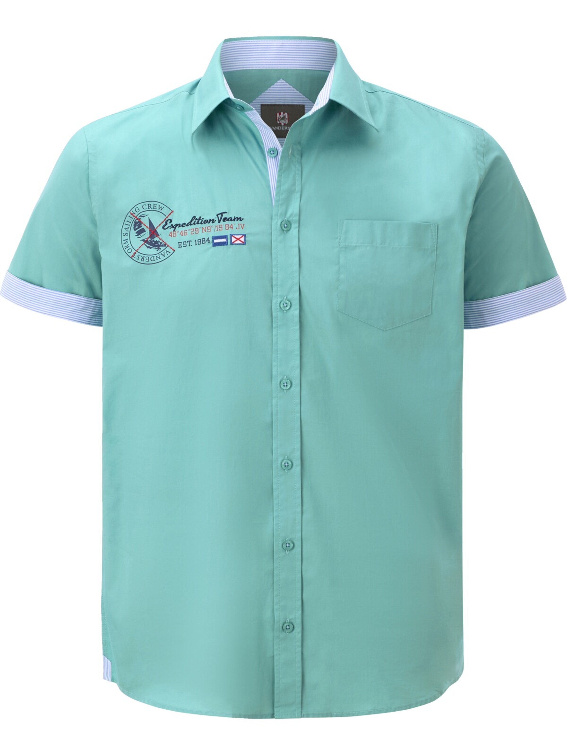 Jan Vanderstorm Comfort fit Button Up Shirt ' Fynnjard ' in Blue: front