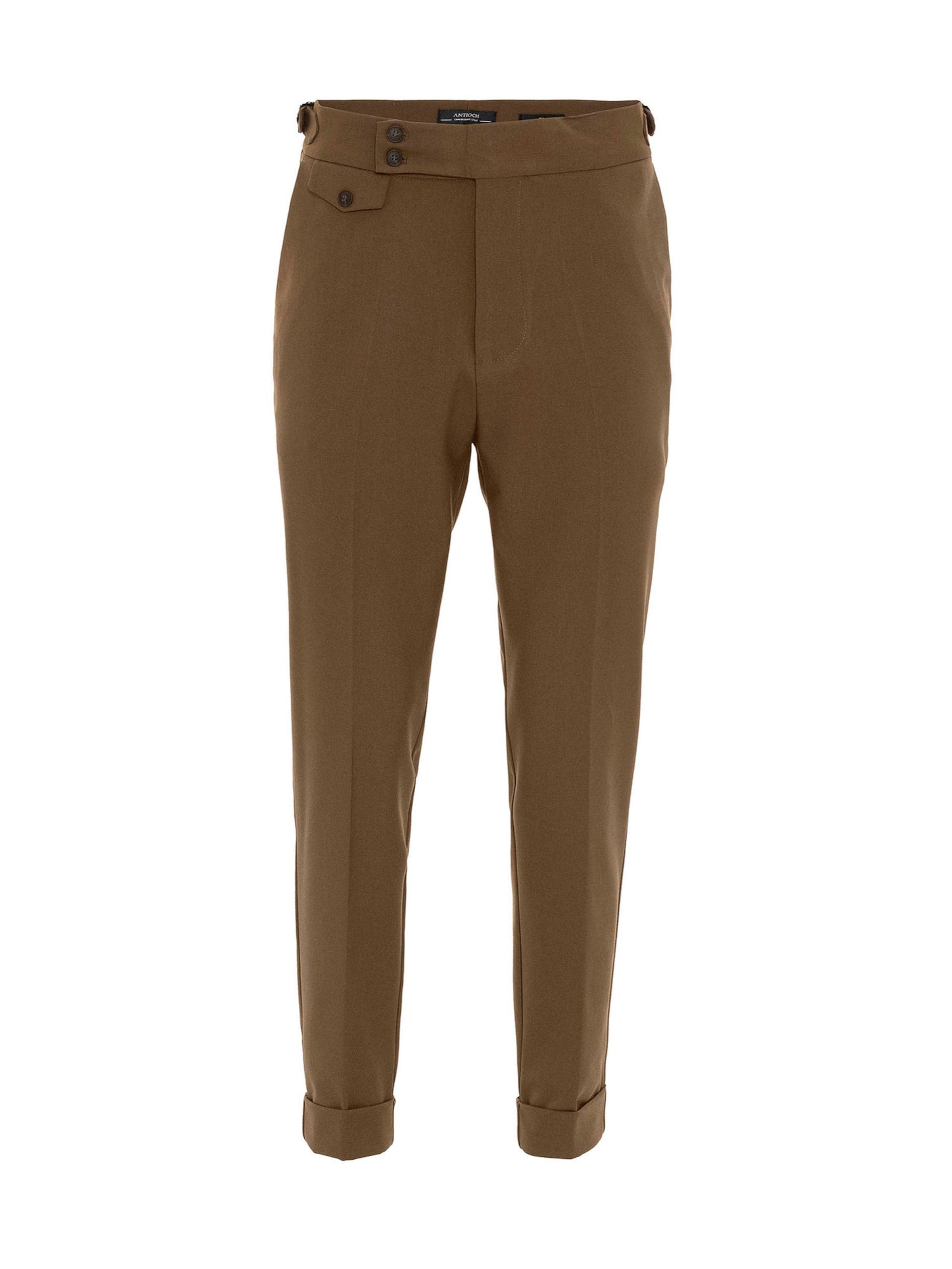 Coupe slim Pantalon Antioch en marron : devant