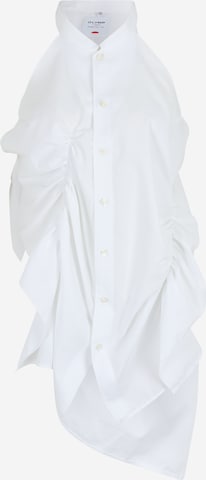 ABOUT YOU REBIRTH STUDIOS - Blusa 'Shirred' em branco: frente
