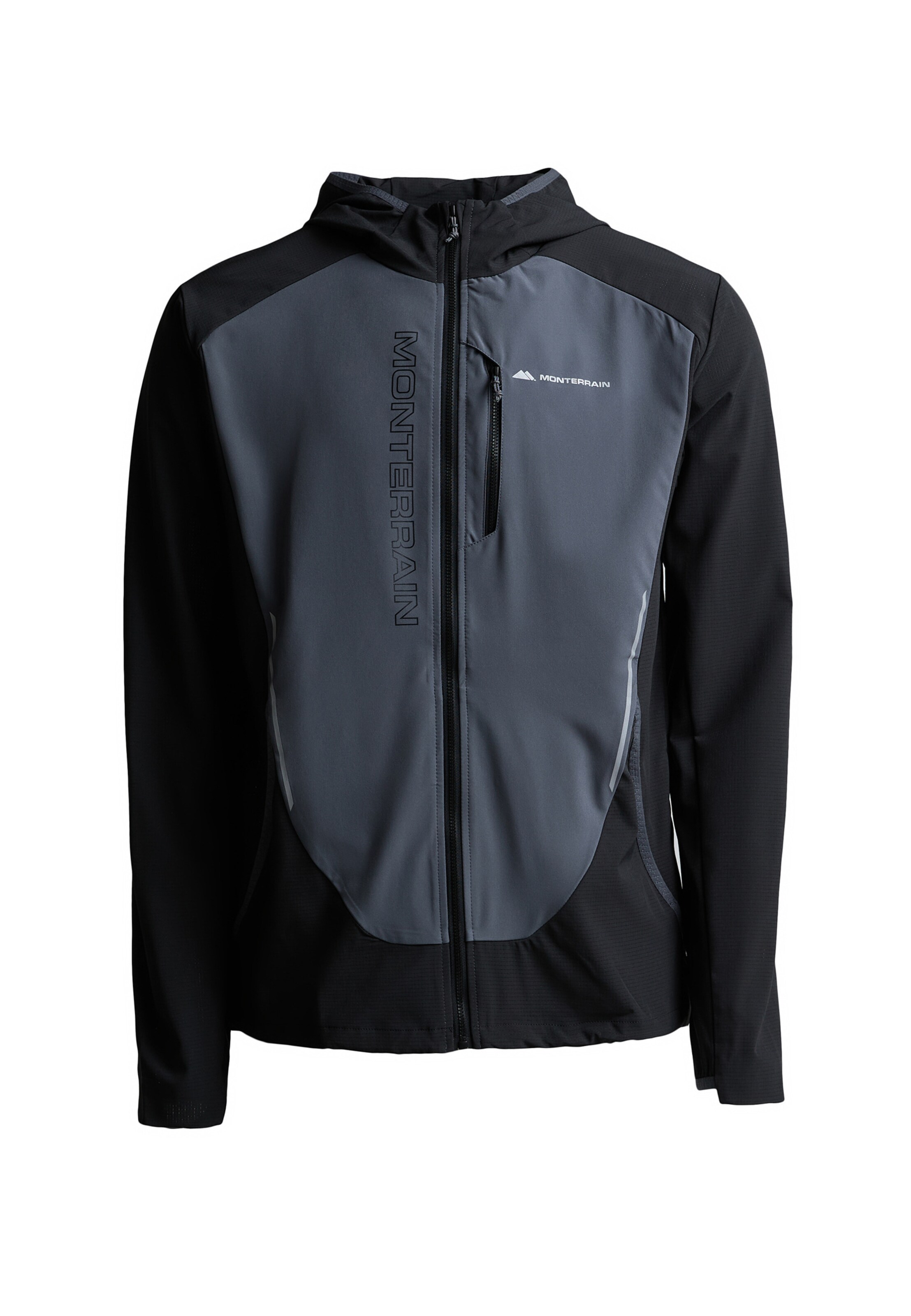 MONTERRAIN Trainingsjack in Zwart: voorkant