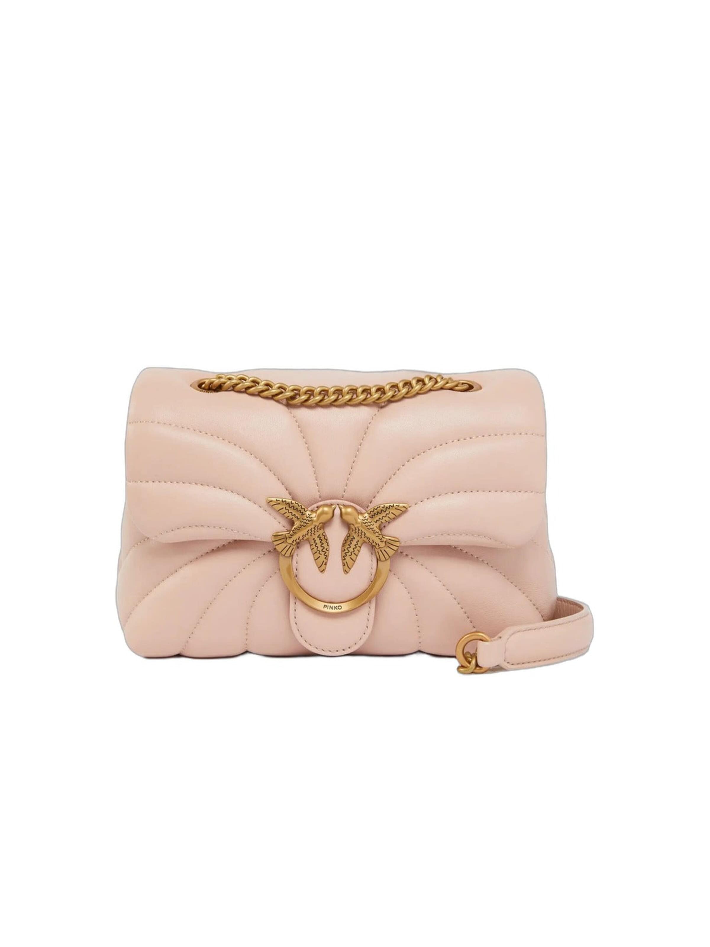 Sacs à main 'Pinko Sac Rabat Love Puff Mini Cl Sheep Nappa Rose' PINKO en rose : devant