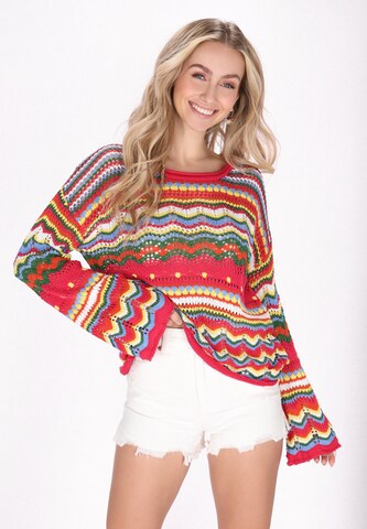 Pull-over IZIA en rouge : devant