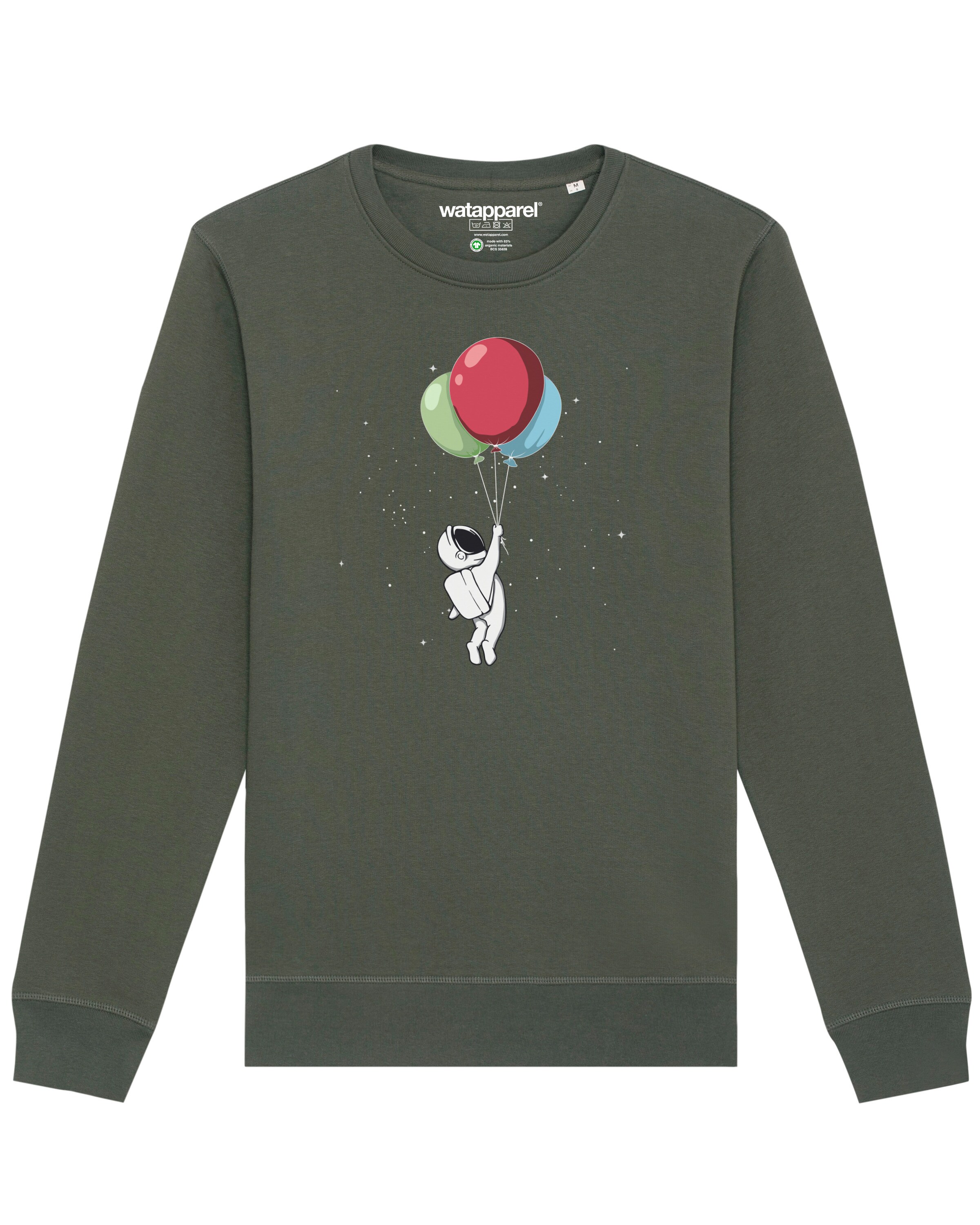 Sweat-shirt ' Little Balloon Astronaut ' Watapparel en vert : devant