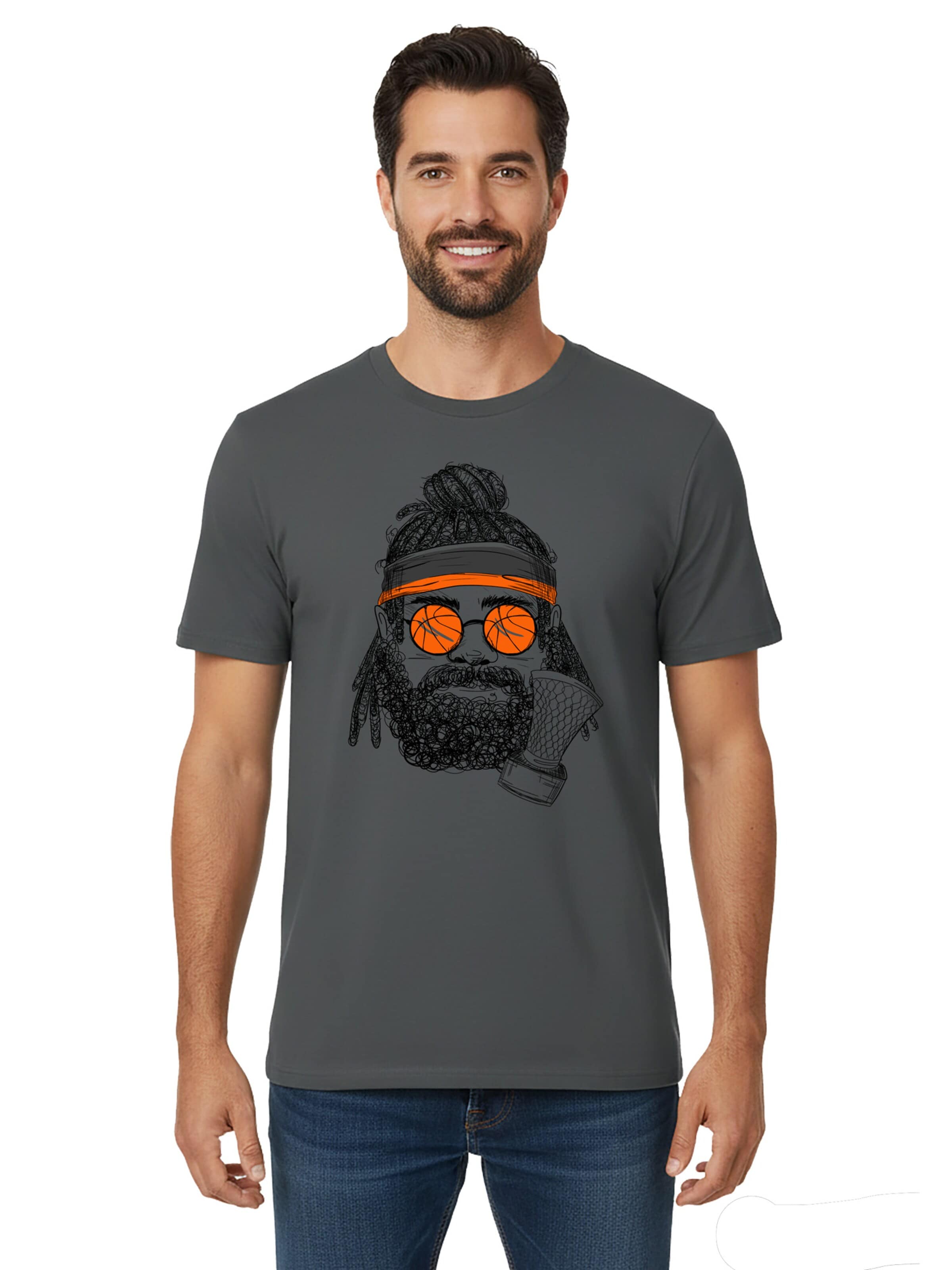 karlskopf Shirt 'BASKETBALLER' in Grey