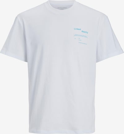 JACK & JONES T-Shirt 'CHAIN' in aqua / weiß, Produktansicht