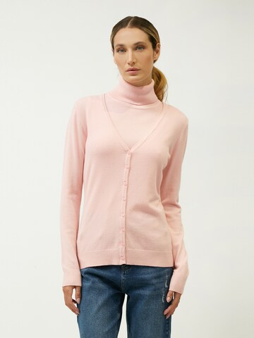 Influencer Strickjacke in Pink: Vorderseite