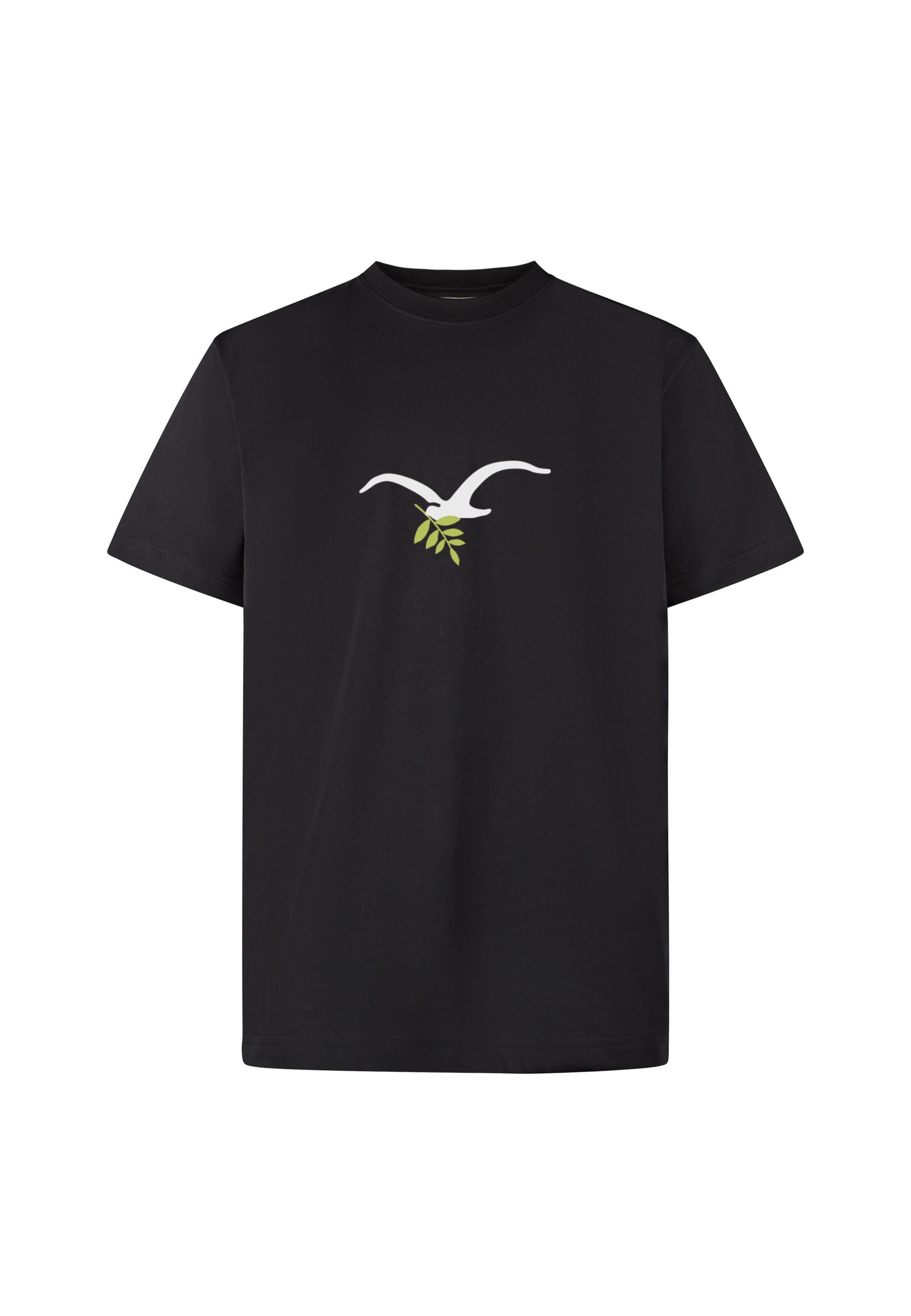 Cleptomanicx T-Shirt 'Peace' in Schwarz: Vorderseite