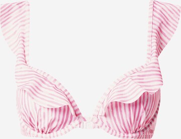 Hunkemöller Push-up Góra bikini 'Julia' w kolorze różowy: przód